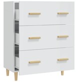VidaXL Dressoir 70x34x90 cm bewerkt hout hoogglans wit