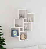 VidaXL Wandschap kubus 78x15x93 cm bewerkt hout hoogglans wit