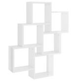 VidaXL Wandschap kubus 78x15x93 cm bewerkt hout hoogglans wit