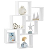 VidaXL Wandschap kubus 78x15x93 cm bewerkt hout hoogglans wit