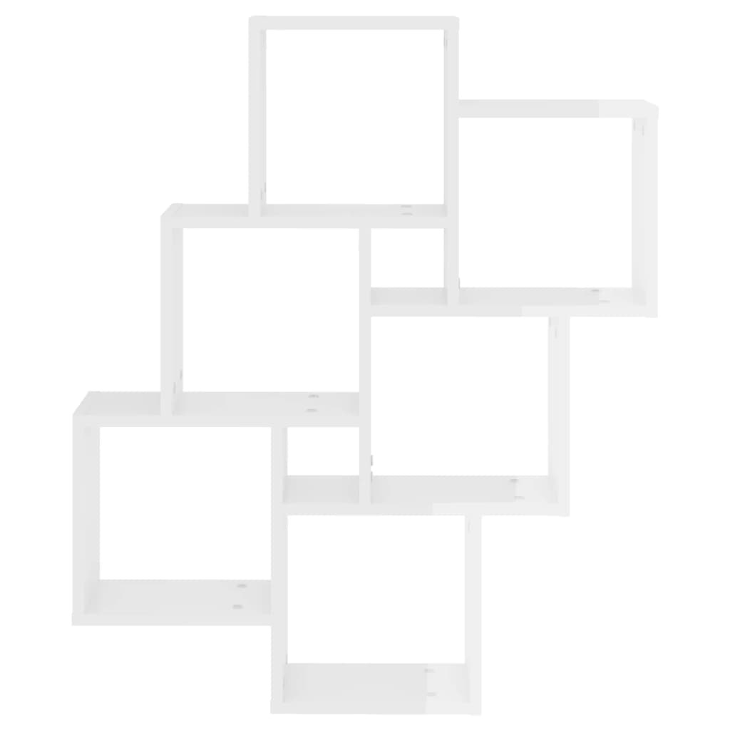 VidaXL Wandschap kubus 78x15x93 cm bewerkt hout hoogglans wit