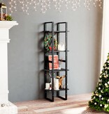 VidaXL Boekenkast met 4 schappen 40x30x140 cm massief grenenhout zwart