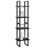 VidaXL Boekenkast met 4 schappen 40x30x140 cm massief grenenhout zwart