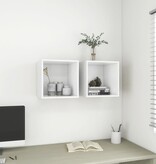 VidaXL Wandkasten 2 st 37x37x37 cm bewerkt hout wit