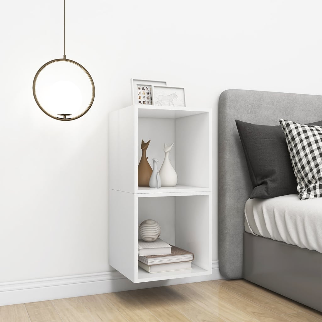 VidaXL Wandkasten 2 st 37x37x37 cm bewerkt hout wit