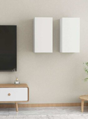 VidaXL Tv-meubelen 2 st 30,5x30x60 cm bewerkt hout wit