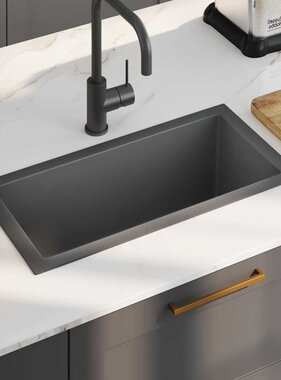 VidaXL Gootsteen handgemaakt roestvrij staal zwart