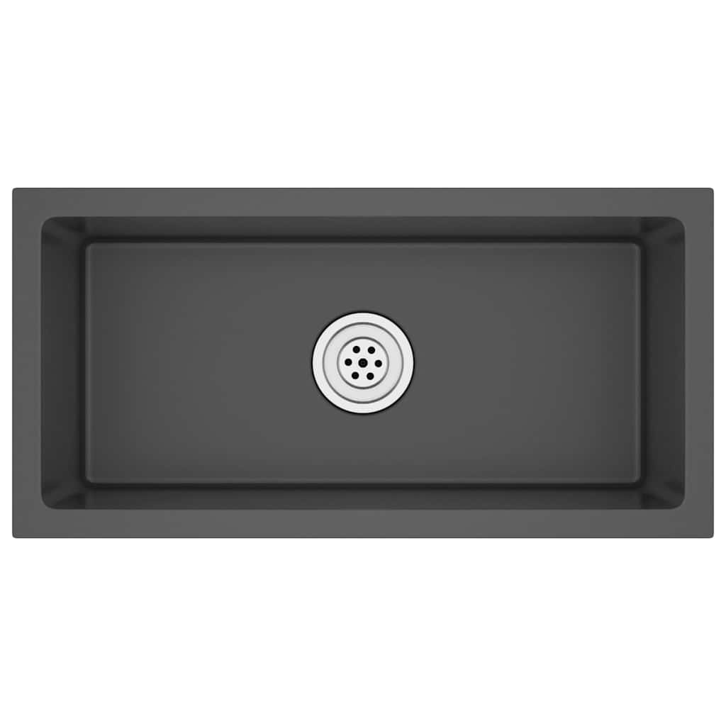 VidaXL Gootsteen handgemaakt roestvrij staal zwart