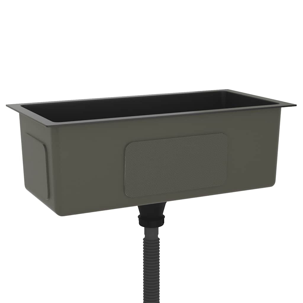 VidaXL Gootsteen handgemaakt roestvrij staal zwart