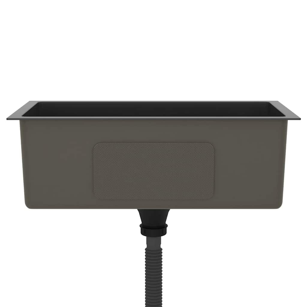 VidaXL Gootsteen handgemaakt roestvrij staal zwart