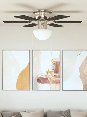 VidaXL Plafondventilator met lamp 82 cm donkerbruin