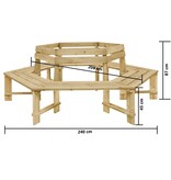 VidaXL Tuinbank 240 cm geïmpregneerd grenenhout