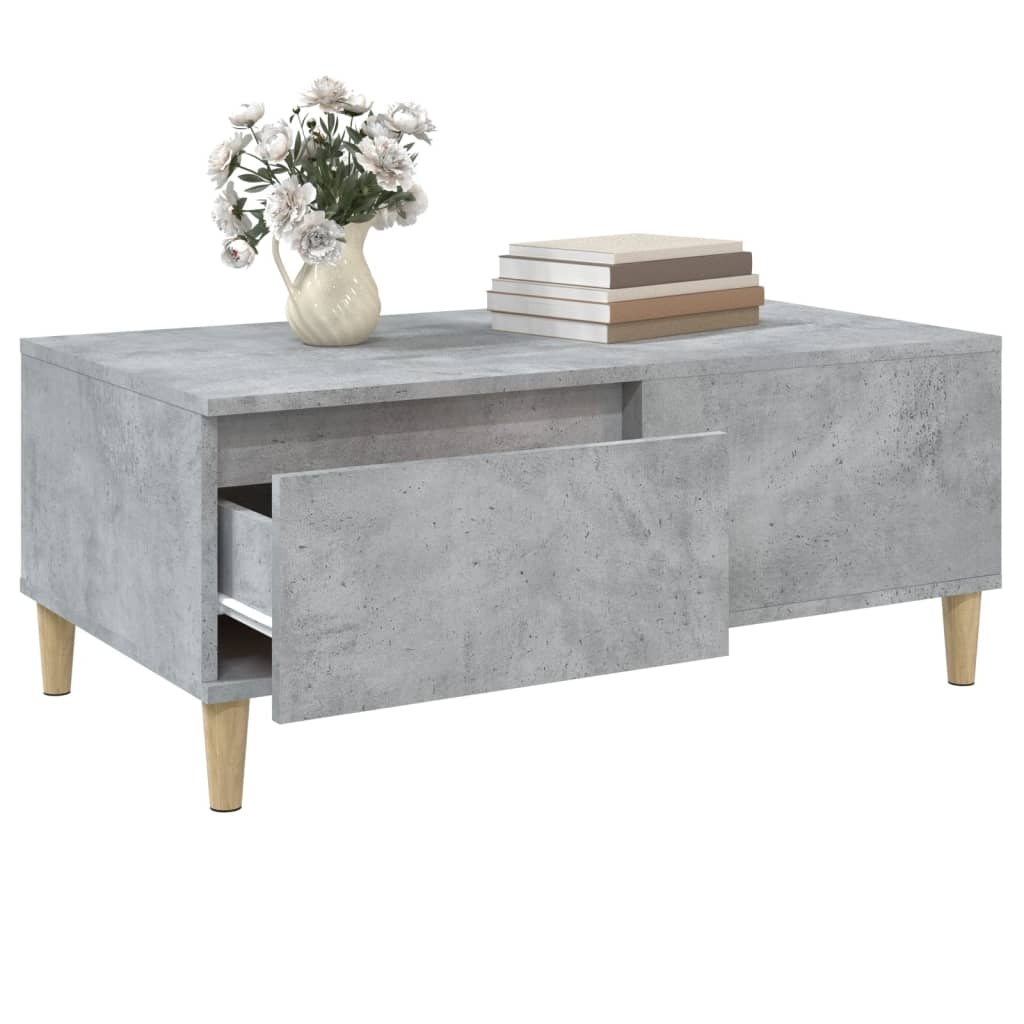 VidaXL Salontafel 90x50x36,5 cm bewerkt hout betongrijs