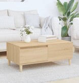 VidaXL Salontafel 90x50x36,5 cm bewerkt hout sonoma eikenkleurig
