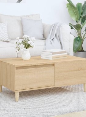 VidaXL Salontafel 90x50x36,5 cm bewerkt hout sonoma eikenkleurig