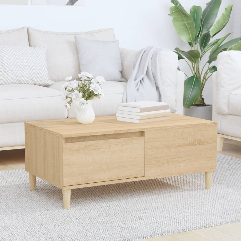 VidaXL Salontafel 90x50x36,5 cm bewerkt hout sonoma eikenkleurig