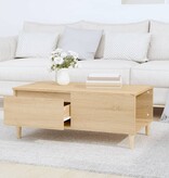 VidaXL Salontafel 90x50x36,5 cm bewerkt hout sonoma eikenkleurig