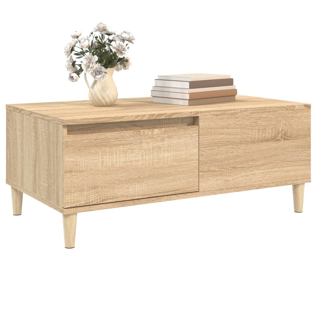 VidaXL Salontafel 90x50x36,5 cm bewerkt hout sonoma eikenkleurig