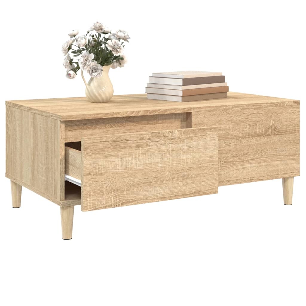 VidaXL Salontafel 90x50x36,5 cm bewerkt hout sonoma eikenkleurig