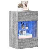 VidaXL Wandkasten met LED-verlichting voor tv 2 st 40x30x60,5 cm grijs sonoma eiken