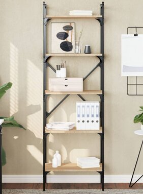 VidaXL Boekenkast 5-laags 56x31,5x174 cm bewerkt hout sonoma eiken