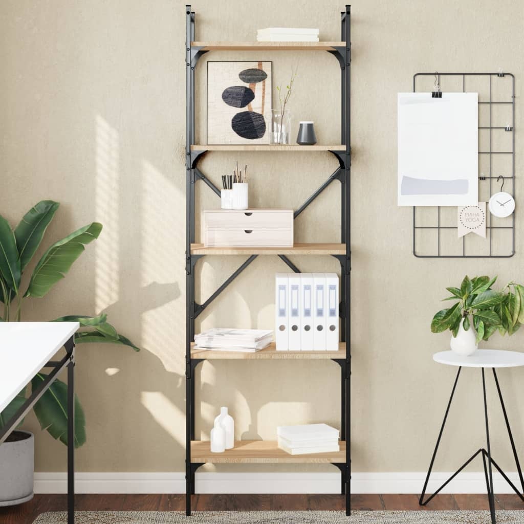 VidaXL Boekenkast 5-laags 56x31,5x174 cm bewerkt hout sonoma eiken