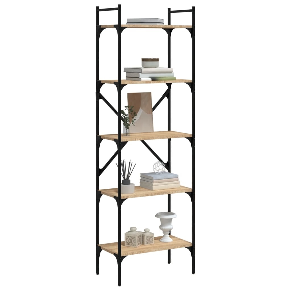 VidaXL Boekenkast 5-laags 56x31,5x174 cm bewerkt hout sonoma eiken