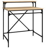 VidaXL Bureau 80x50x90 cm bewerkt hout en ijzer sonoma eikenkleurig