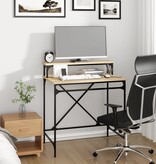 VidaXL Bureau 80x50x90 cm bewerkt hout en ijzer sonoma eikenkleurig