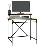 VidaXL Bureau 80x50x90 cm bewerkt hout en ijzer sonoma eikenkleurig