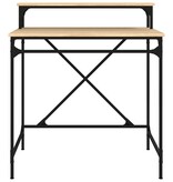 VidaXL Bureau 80x50x90 cm bewerkt hout en ijzer sonoma eikenkleurig