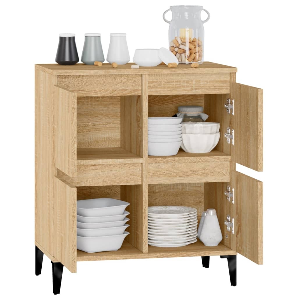 VidaXL Dressoir 60x35x70 cm bewerkt hout sonoma eikenkleurig