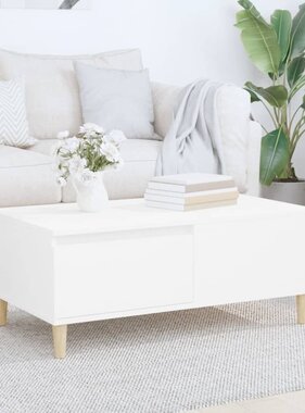 VidaXL Salontafel 90x50x36,5 cm bewerkt hout wit