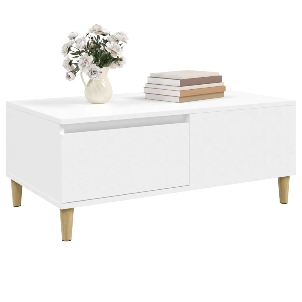 VidaXL Salontafel 90x50x36,5 cm bewerkt hout wit