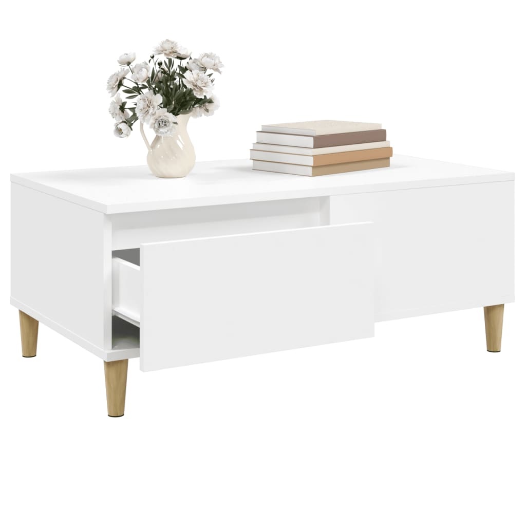 VidaXL Salontafel 90x50x36,5 cm bewerkt hout wit