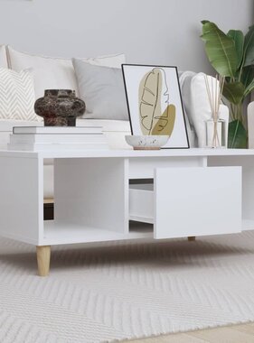 VidaXL Salontafel 90x50x36,5 cm bewerkt hout wit