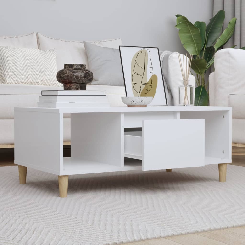 VidaXL Salontafel 90x50x36,5 cm bewerkt hout wit
