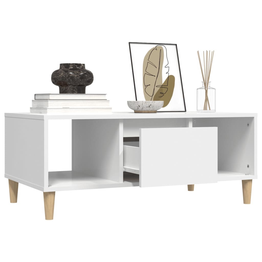 VidaXL Salontafel 90x50x36,5 cm bewerkt hout wit