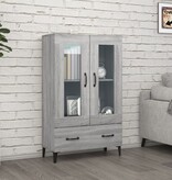 VidaXL Hoge kast 70x31x115 cm bewerkt hout grijs sonoma eikenkleurig