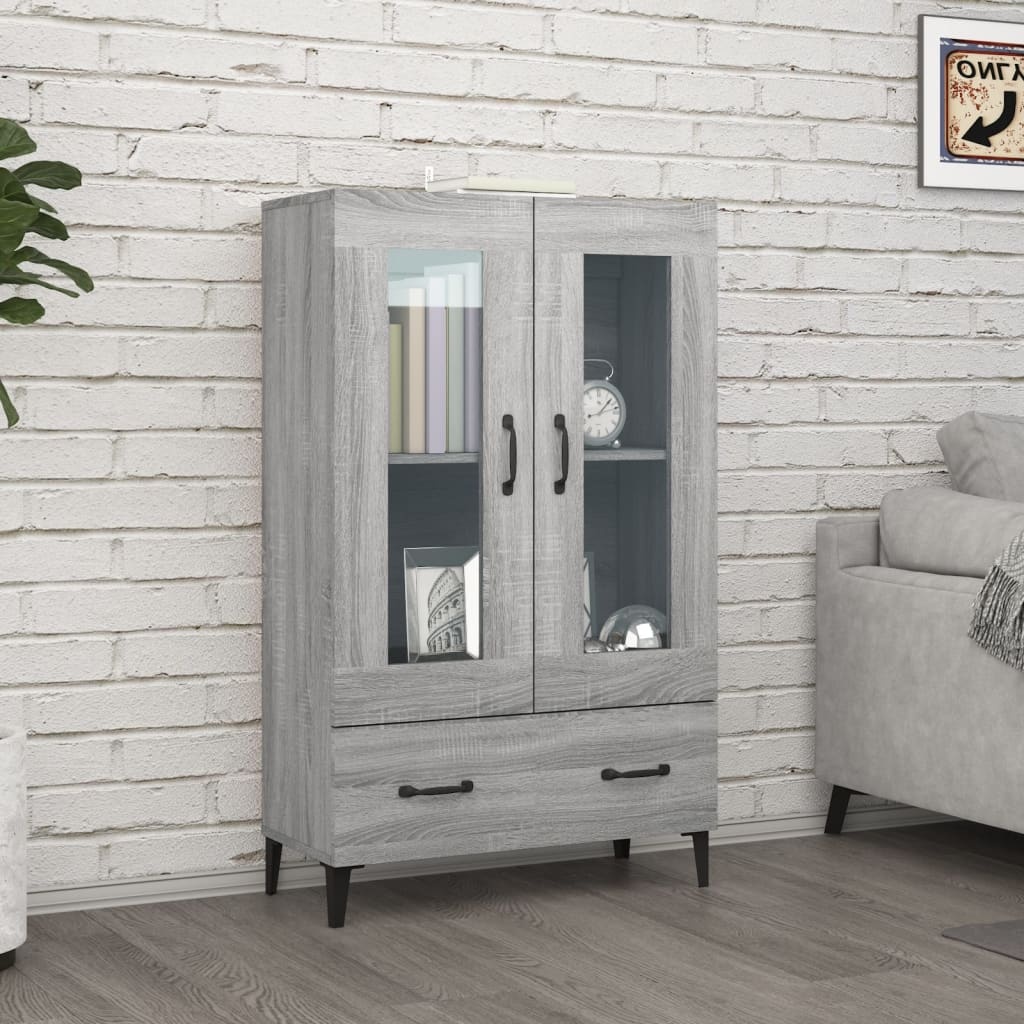 VidaXL Hoge kast 70x31x115 cm bewerkt hout grijs sonoma eikenkleurig