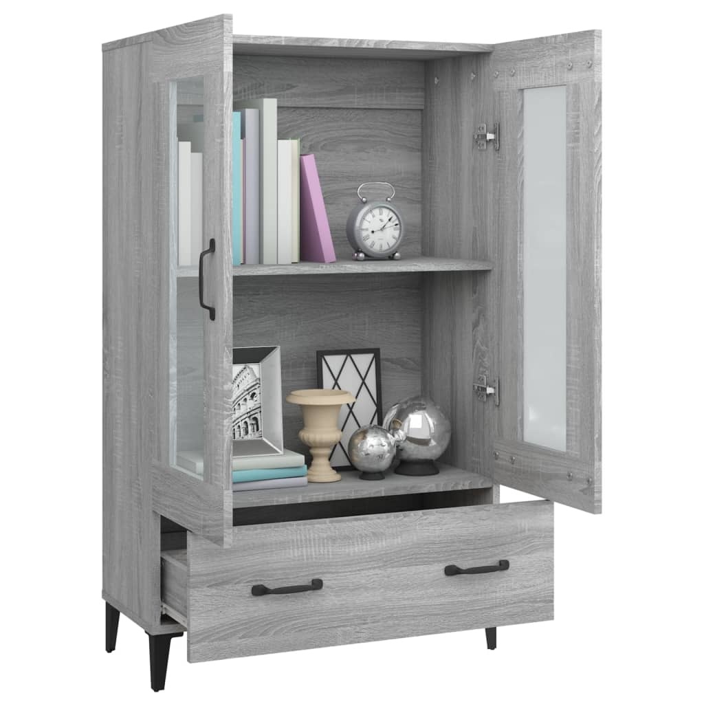 VidaXL Hoge kast 70x31x115 cm bewerkt hout grijs sonoma eikenkleurig