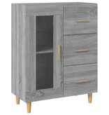 VidaXL Dressoir 69,5x34x90 cm bewerkt hout grijs sonoma eikenkleurig
