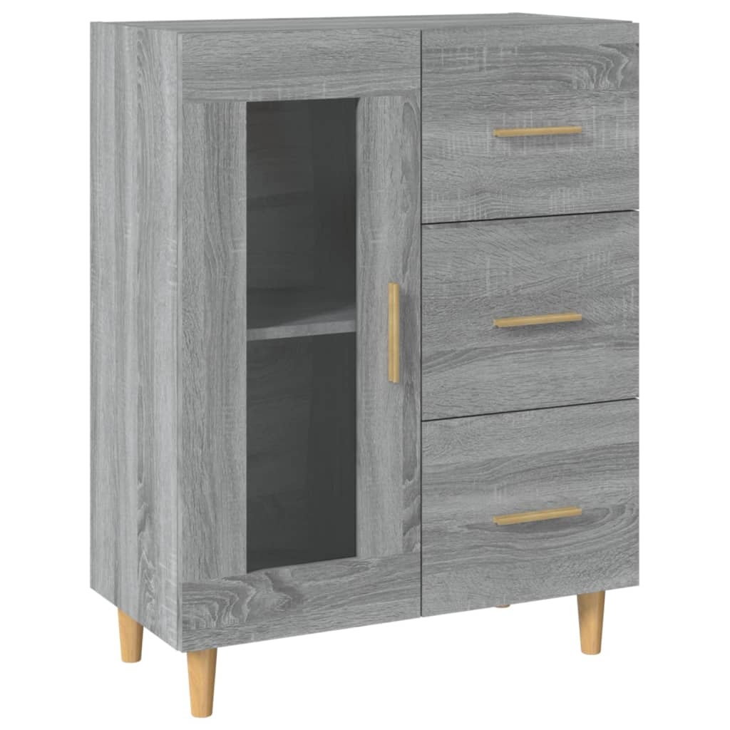 VidaXL Dressoir 69,5x34x90 cm bewerkt hout grijs sonoma eikenkleurig