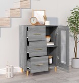 VidaXL Dressoir 69,5x34x90 cm bewerkt hout grijs sonoma eikenkleurig