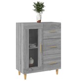 VidaXL Dressoir 69,5x34x90 cm bewerkt hout grijs sonoma eikenkleurig