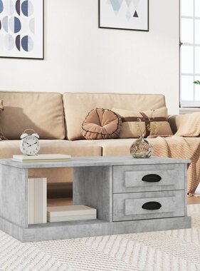 VidaXL Salontafel 90x50x35 cm bewerkt hout betongrijs