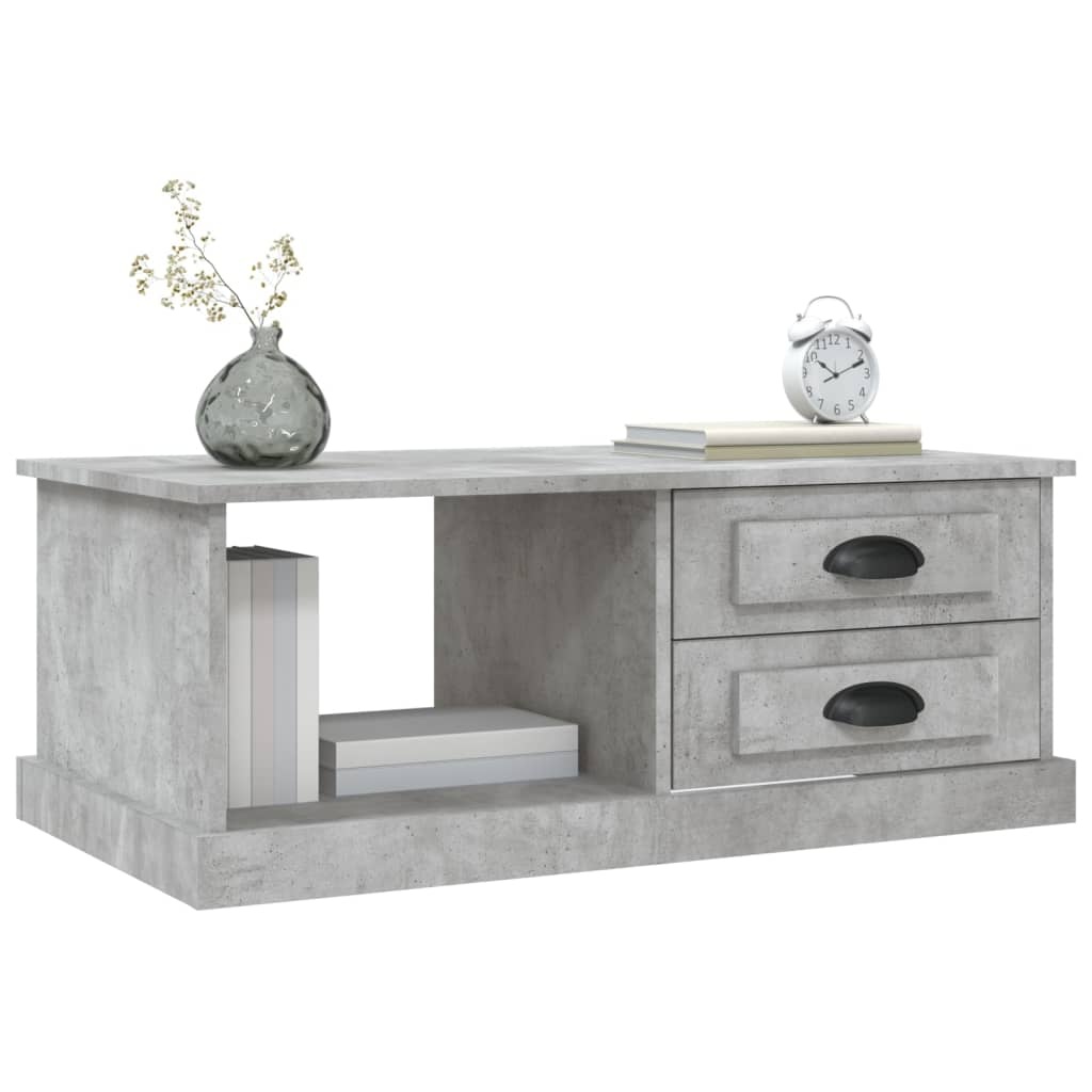 VidaXL Salontafel 90x50x35 cm bewerkt hout betongrijs