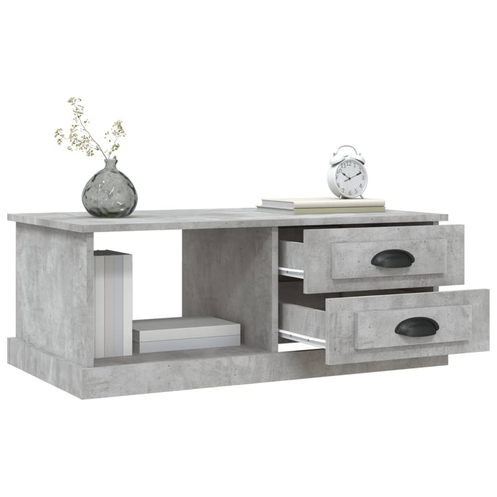 VidaXL Salontafel 90x50x35 cm bewerkt hout betongrijs