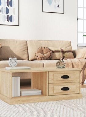 VidaXL Salontafel 90x50x35 cm bewerkt hout sonoma eikenkleurig