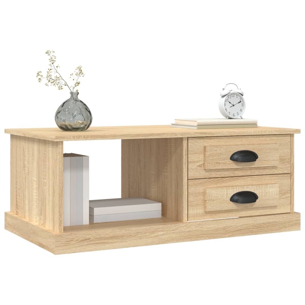 VidaXL Salontafel 90x50x35 cm bewerkt hout sonoma eikenkleurig